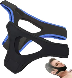 Holyarm 744110454895 2pcs Airflow Jaw Strap Adjustable Breathable Chin Anti Snoring Devices