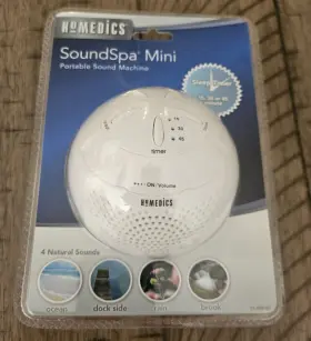 Homedics 031262044471 Sound Spa Mini Portable Machine White Ocean Rain Brand New Sealed