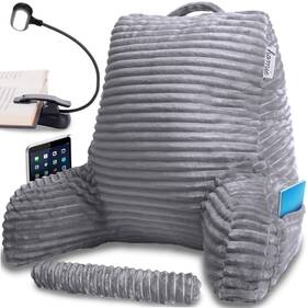 Homie 850026726237 Reading Pillow With Light And Wrist Support Has Arm Rests And
