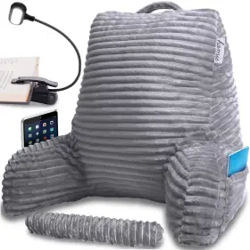 Homie 850026726237 Reading Pillow With Light And Wrist Support Has Arm Rests