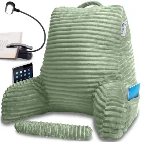 Homie 850065821054 Reading Pillow With Light And Wrist Support Has Arm Rests