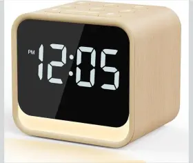 Ts1n202506v1 Housbay Ts1n Clock With Nature Sounds Sleeping Aid Maple Soft Noise Wood Led