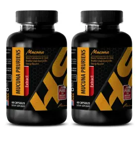 Hs Prime 613583754347 Fertility Pills - Mucuna Pruriens Extract 99% Dopamine Brain Food 2 Bottles