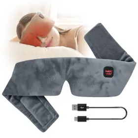 Hubdic 809091607981 Hubicare Plush Heated Sleep Eye Mask With 2500mah Battery Ultrasoft Warm Com