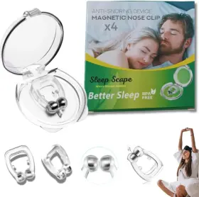 Hunan Import And Export 313051344352 Anti Snoring Devices 4 Pack - Magnetic Snore Stopper Nose Clip For Better Slee