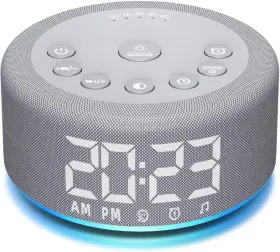 Hushing 313099373338 3 In 1 Sound Machine Alarm Clock Night Light White Noise With 27 Sleep