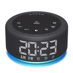Hac-c5 Hushing 3 In 1 Ft Sound Machine Alarm Clock Night Light White Noise With 2