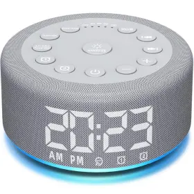 Hac-f4 Hushing 3 In 1 Sound Machine Alarm Clock Night Light White Noise With Doubl