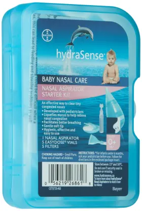 B00bmxefle Hydrasense Nasal Aspirator Starter Kit - Gentle Suction For Baby Congestion