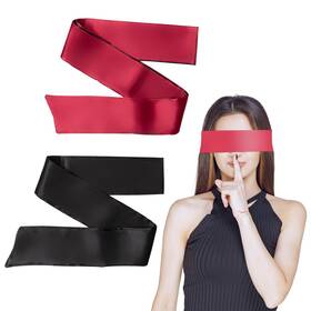 Hzmm 801470 2 Pcs Satin Sleep Eye Masks For Women Men Black Red Travel Blindfold