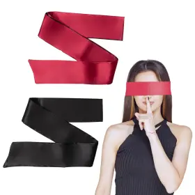 801470 Hzmm 2 Pcs Satin Sleep Eye Masks For Women Men Black Red Travel Blindfold