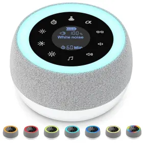 Zc-jj01 Idolco 2 In 1 White Noise Machine Sleep Sound With 7 Colors Night Light