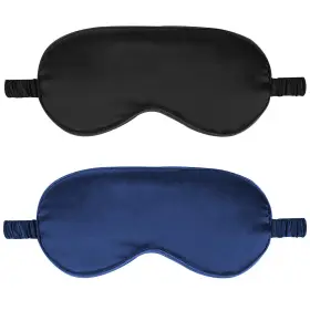 Spb-03 Iekeodi 2 Pack Silk Sleep Mask Blackout Eye For Travel Nap Black/navy