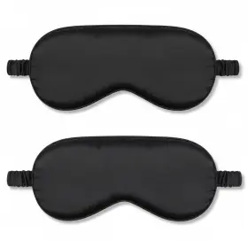 Spb-04 Iekeodi 2pack Silk Sleep Mask Blackout Eye For Travel And Nap Black