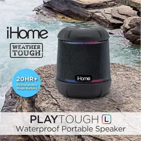 Ihome 047532915464 Waterproof Bluetooth Speaker Colored Lights Subwoofer Enhanced Bass