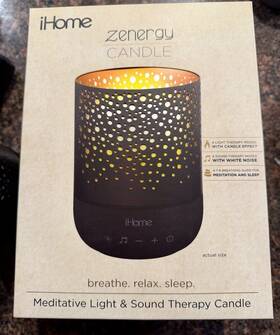 Ihome Izm100bh Zenergy Candle Meditative Light And Sound Ocean Nature Sounds Sleep Therapy