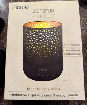 Izm100bh Ihome Zenergy Candle Meditative Light And Sound Ocean Nature Sounds Sleep Therapy