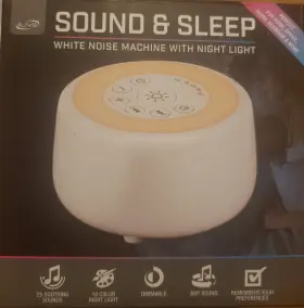 Ilive 047323025204 White Noise Machine With 10 Color Night Light 25 Soothing Sounds 5 Timers Dimmab