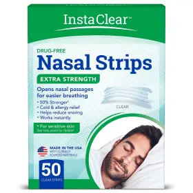 B07d1dpbr4 Instaclear Extra-strength Clear Nasal Strips 50 Ct Breathe Easier Anti-snore