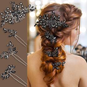Irycssce B0d77lfcgy Wedding Hair Accessories Bridal Headpiece For Brides Black Comb
