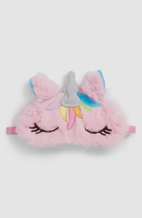 Iscream 818347024395 Kids Girls Pink Unicorn Sleep Fluffy Satin 2-pack Eye Mask