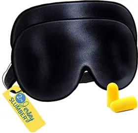B09rtmpp3z Jersey Slumber Silk Sleep Eye Mask For Men And Women - Soft Adjustable 100% Pure
