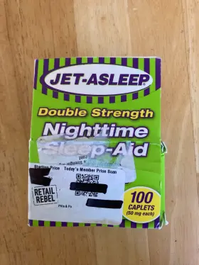 Jet-asleep 023074805715 Double Strength Nighttime Sleep-aid 100 Caplets 50mg Diphenhydramine