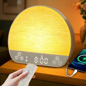 Jonrryin Bd5548 Sunrise Alarm Clock Sound Machine Wake Up Light - Bluetooth Speaker Dual Al