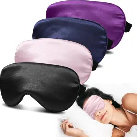 Jroyjoy 445022644673 Silk Sleep Mask Eye Masks For 4 Pack Super Soft Women Men