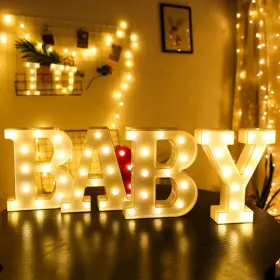 Juicyraul 616050756967 4 Warm White Baby Marquee Light Up Letters Large Led