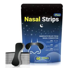 Junichy 753878914916 60 Pcs Nasal Strips For Snoring - Extra Strength Nose Count Black