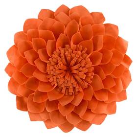 Jwh Jw-jasmineflower-orangered12 Handmade 3d Flower Pillow Covers Aesthetic Decorative Round Throw
