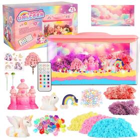 Kachuan Bear Djswj-001 Unicorn Light-up Terrarium Kit Toys For Kids - 3.8 X 7.6 4.5 Inches Pink