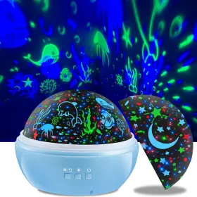 Kevap 796112574033 Night Light For Kids 360 Rotating Starry Projector Blue
