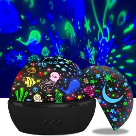 Kevap 796112574064 Night Light For Kids 360 Rotating Starry Projector Black
