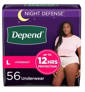 105516600 Kimberly Clark Depend Night Defense Adult Incontinence Underwear For Women Overnight L Blush