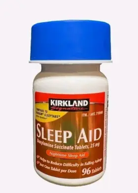 719440 Kirkland Sleep Aid Doxylamine Succinate 25 Mg 96 Tablets Like Unisom Exp 5/27