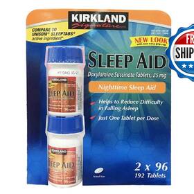 Kirkland B0045xge9e Signature Sleep Aid Doxylamine Succinate 25 Mg 2 Pack 192 Tablets 1995