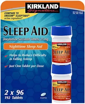 Kirkland Signature 445029235256 Nighttime Sleep Aid Doxylamine Succinate 25 Mg 96 Tablets