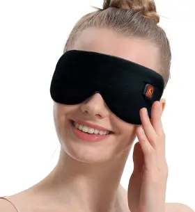 Yz02 Kivdes Heated Eye Mask Usb Cordless Heat Compress For Dry Eyes Warm Black