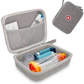 Klawdsky 712110639499 Hard Travel Case For Asthma Inhaler 7.8 X 6.2 2.4 Inches Gray