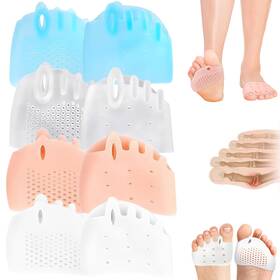 Kunal Bc-ljh036-1 4 Pairs Silicone Toe Separators For Women Blue Skin Tone White Transparent
