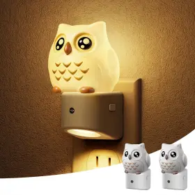 Gy15809owus-2 L Lohas Led Night Light For Kids 3d Owl Plug 2 Pack X-owl-rgb