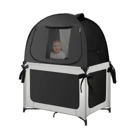 R08s L Runnzer Blackout Sleep Tent Pack N Play Cover To Block 90% Of Lig... Fast Ship