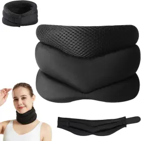Lapuotsp 742970954050 Neck Support-never Snore Again Ergonomic Design Adjustable Soft Foam Black