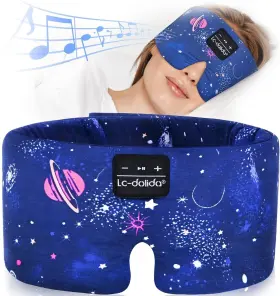 B0d1y277ng Lc-dolida Sleep Mask With Bluetooth Headphones Silk Eye For Sleeping New
