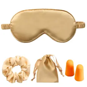 Lcbd 711189197862 Silk Satin Sleeping Eye Mask Gold Sleep Night Blindfold For Wo