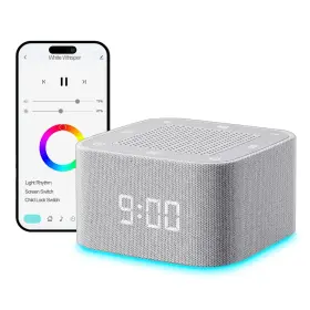 Wnm03-au Lecoirrax Sound Machine Alarm Clock For Baby Adult 32 Soothing Sounds White