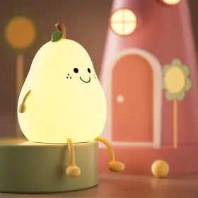Ledholyt 746555803009 Night Light For Kids Cute Silicone Nursery Pear Lamp Baby And