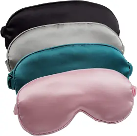 Lersvicvil 313113475406 Sleep Mask 4 Pack Silk Eye Cover Soft Satin Blindfold Elastic Strap Night Eyesha